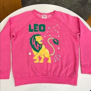 Anthropologie x Midnight Rider the carolita zodiac leo sign pink crewneck XL